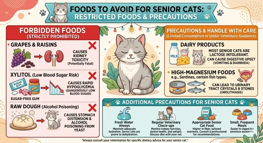 Senior Cat Feeding Guide And Nutrition Advice Prohibited Foods & Warnings