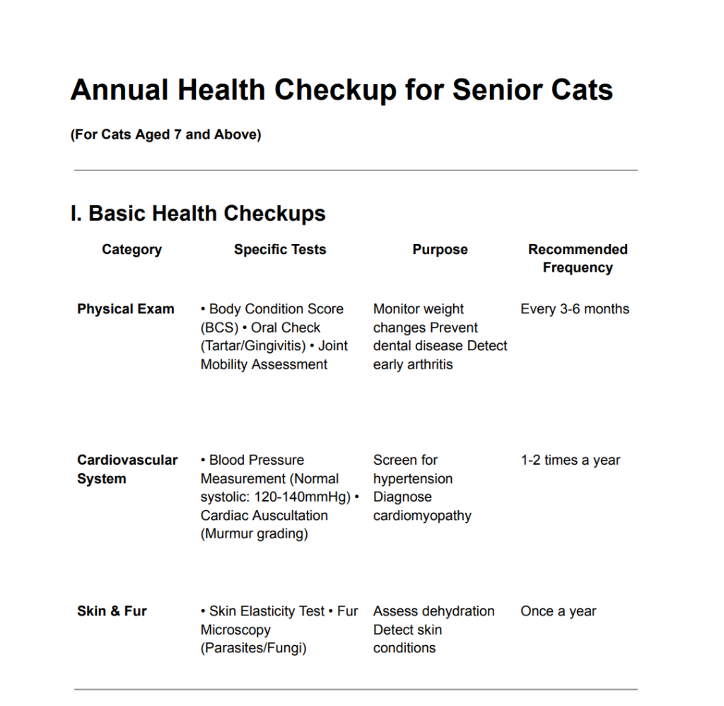 Senior Cat Health Checkup Checklist pic